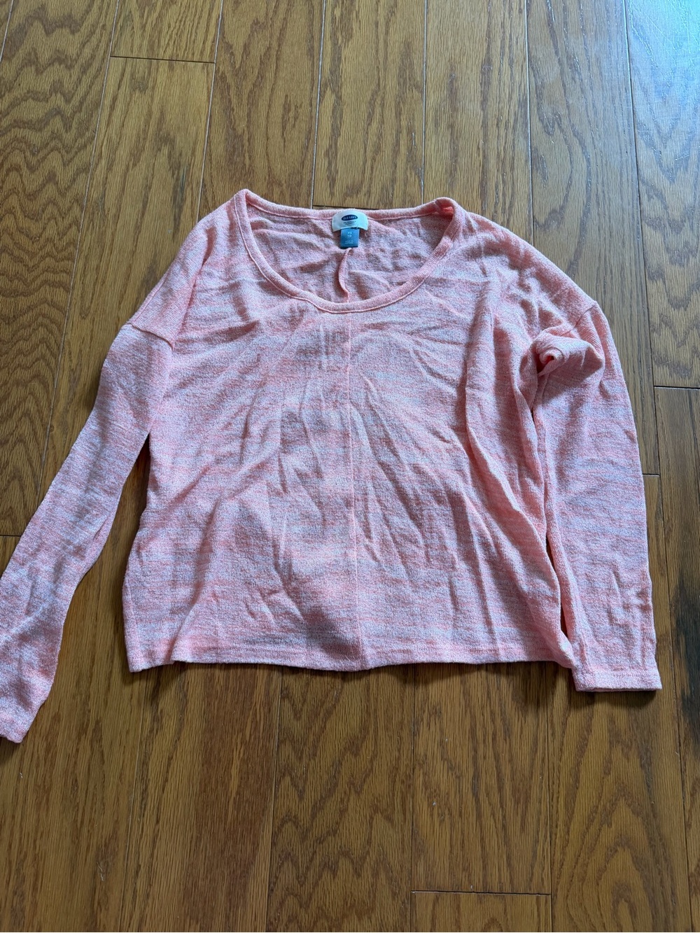 Old Navy Orange Cropped Long Sleeve Lightweight Sweater Shirt Top XS